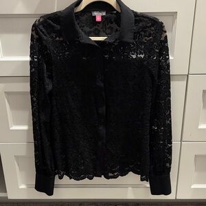 Vince Camuto Black Lace Blouse